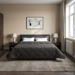 Duvet d'&eacute;t&eacute; simple Matelass&eacute; Anthracite 220 x 240 cm