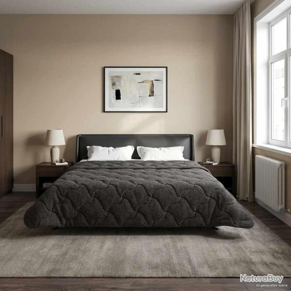 Duvet d'�t� simple Matelass� Anthracite 220 x 240 cm