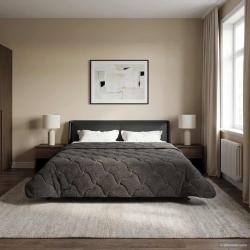 Duvet d'&eacute;t&eacute; simple Matelass&eacute; Anthracite 220 x 260 cm