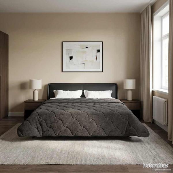 Duvet d'�t� simple Matelass� Anthracite 220 x 260 cm