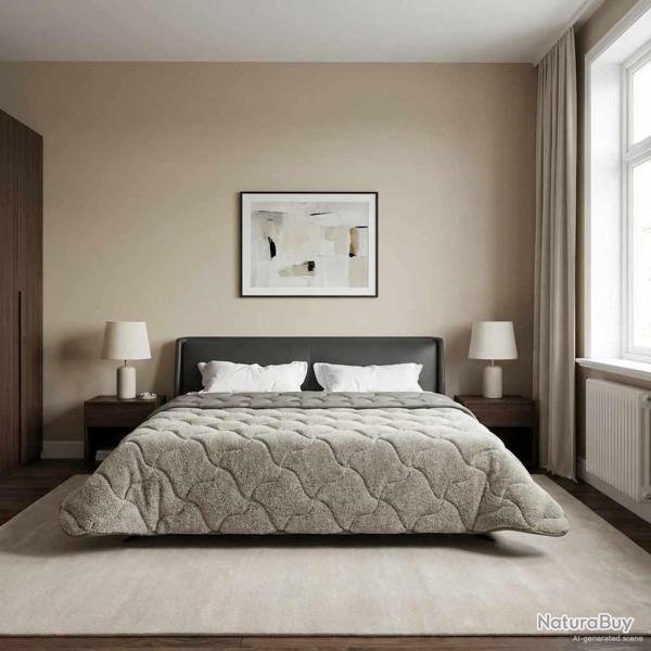 Duvet d'�t� simple Matelass� Gris clair 200 x 240 cm