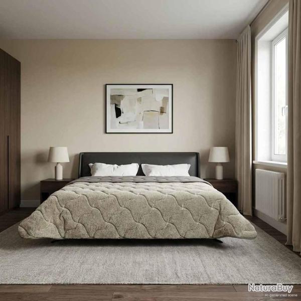Duvet d'�t� simple Matelass� Gris clair 220 x 240 cm