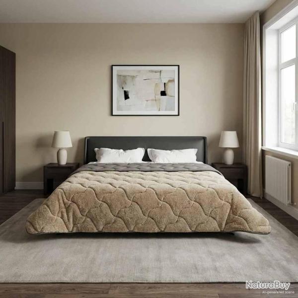 Duvet d'�t� simple Matelass� Gris clair 240 x 260 cm