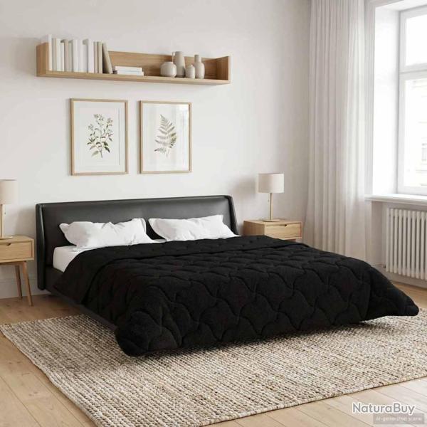 Duvet d'�t� simple Matelass� Noir 200 x 240 cm