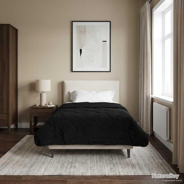 Duvet d'�t� simple Matelass� Noir 140 x 220 cm