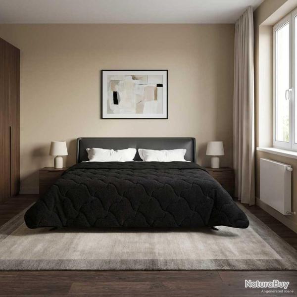 Duvet d'�t� simple Matelass� Noir 220 x 240 cm