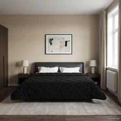 Duvet d'&eacute;t&eacute; simple Matelass&eacute; Noir 220 x 260 cm