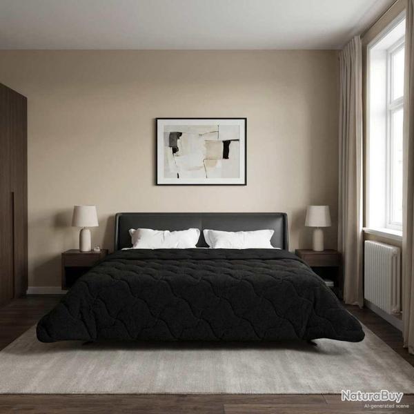 Duvet d'�t� simple Matelass� Noir 220 x 260 cm
