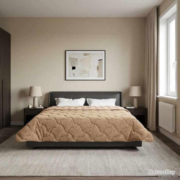 Duvet d'�t� simple Matelass� Taupe 200 x 200 cm