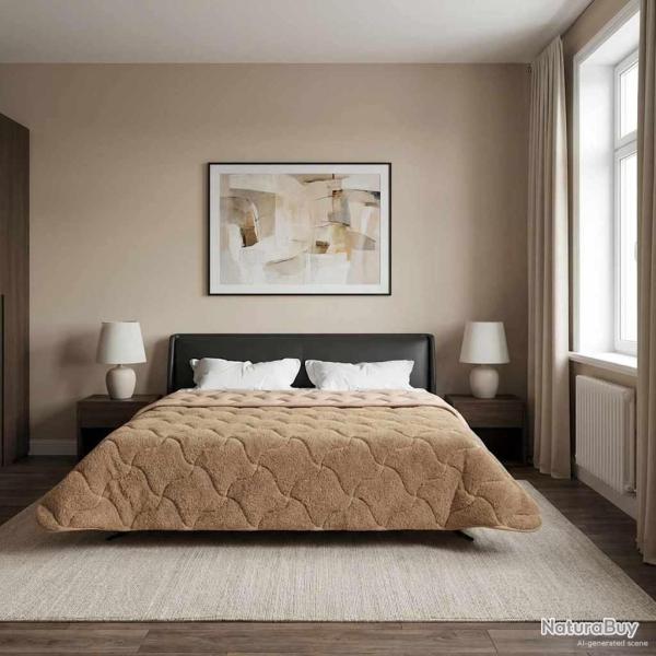 Duvet d'�t� simple Matelass� Taupe 220 x 240 cm