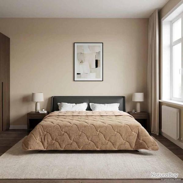 Duvet d'�t� simple Matelass� Taupe 220 x 260 cm
