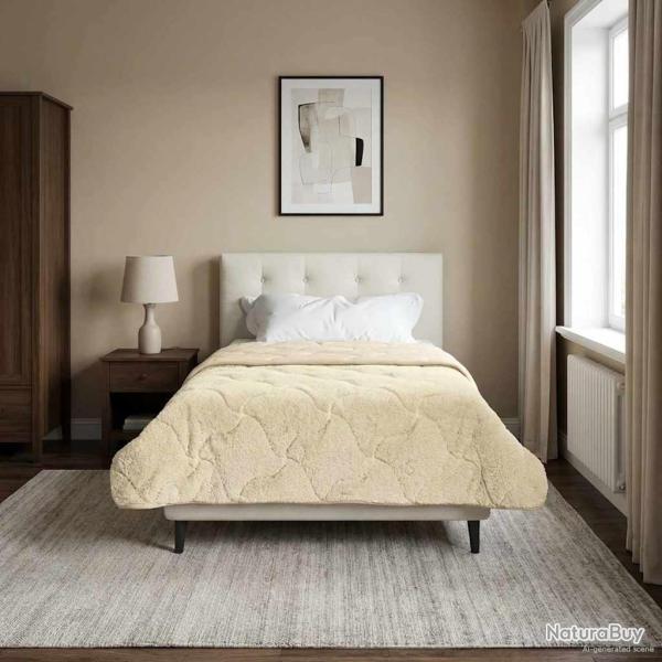 Duvet d'�t� simple Matelass� Cr�me 135 x 200 cm
