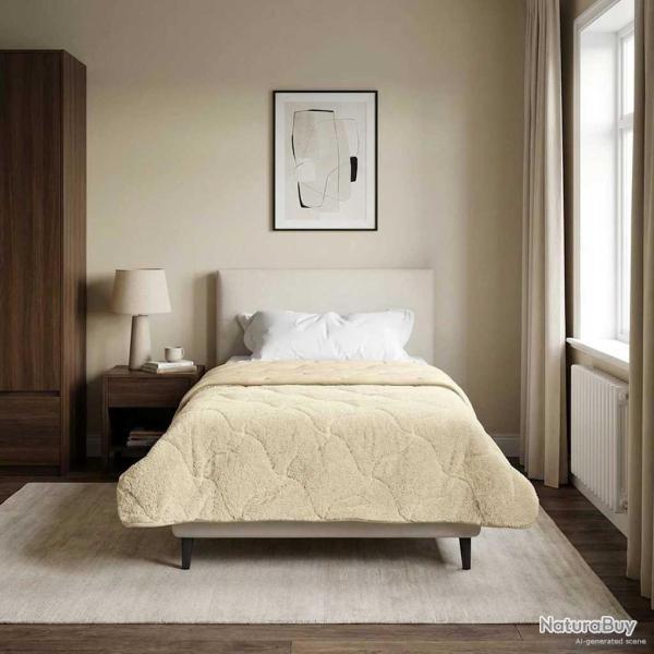 Duvet d'�t� simple Matelass� Cr�me 140 x 200 cm