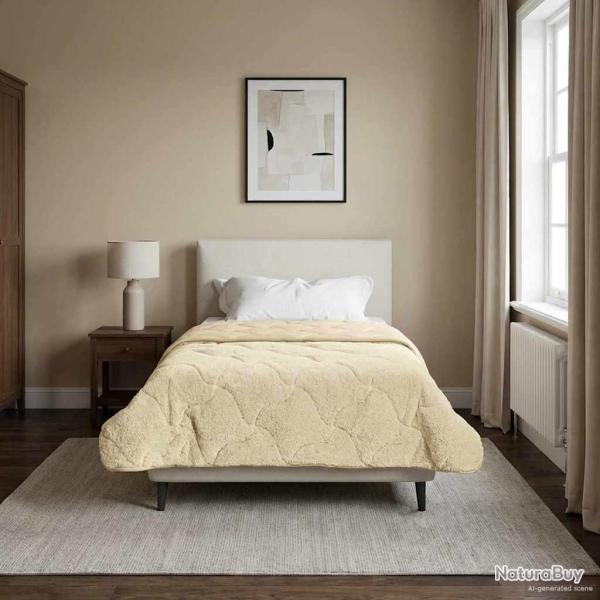Duvet d'�t� simple Matelass� Cr�me 155 x 200 cm