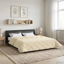 Duvet d'&eacute;t&eacute; simple Matelass&eacute; Cr&egrave;me 200 x 200 cm