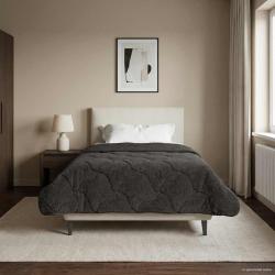 Duvet complet toute l'ann&eacute;e Matelass&eacute; Anthracite 140 x 220 cm