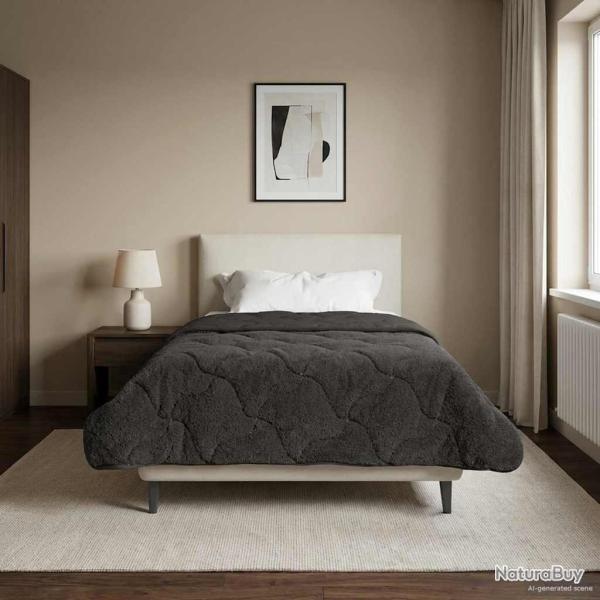 Duvet complet toute l'ann�e Matelass� Anthracite 140 x 220 cm