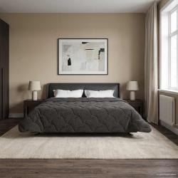 Duvet complet toute l'ann&eacute;e Matelass&eacute; Anthracite 200 x 240 cm