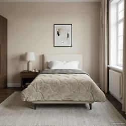 Duvet complet toute l'ann&eacute;e Matelass&eacute; Gris clair 155 x 200 cm