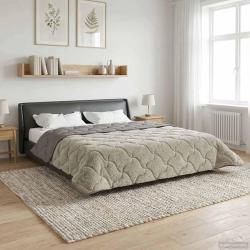 Duvet complet toute l'ann&eacute;e Matelass&eacute; Gris clair 200 x 200 cm
