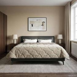 Duvet complet toute l'ann&eacute;e Matelass&eacute; Gris clair 220 x 240 cm
