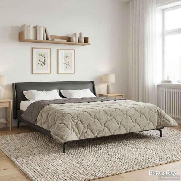 Duvet complet toute l'ann�e Matelass� Gris clair 220 x 260 cm