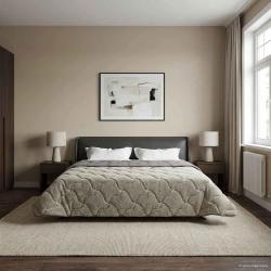 Duvet complet toute l'ann&eacute;e Matelass&eacute; Gris clair 240 x 260 cm