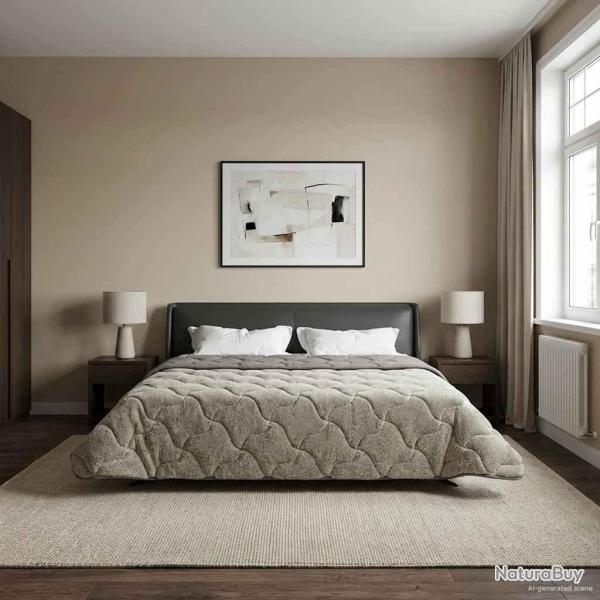 Duvet complet toute l'ann�e Matelass� Gris clair 240 x 260 cm
