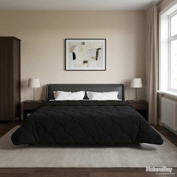 Duvet complet toute l'ann�e Matelass� Noir 200 x 200 cm