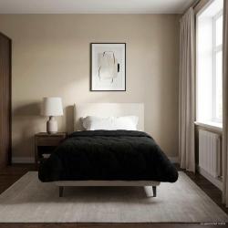 Duvet complet toute l'ann&eacute;e Matelass&eacute; Noir 135 x 220 cm