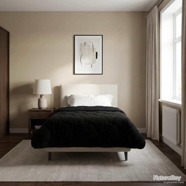Duvet complet toute l'ann�e Matelass� Noir 135 x 220 cm