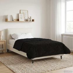 Duvet complet toute l'ann&eacute;e Matelass&eacute; Noir 155 x 220 cm