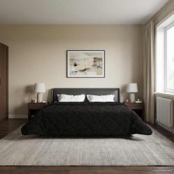 Duvet complet toute l'ann&eacute;e Matelass&eacute; Noir 200 x 220 cm