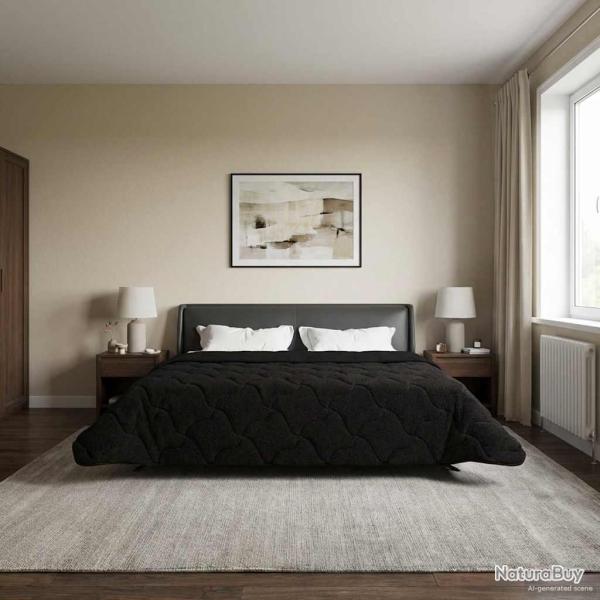 Duvet complet toute l'ann�e Matelass� Noir 200 x 220 cm