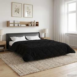Duvet complet toute l'ann&eacute;e Matelass&eacute; Noir 220 x 240 cm