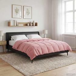 Duvet complet toute l'ann&eacute;e Matelass&eacute; Rose 200 x 200 cm