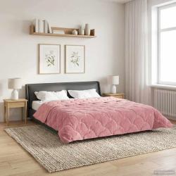 Duvet complet toute l'ann&eacute;e Matelass&eacute; Rose 220 x 240 cm