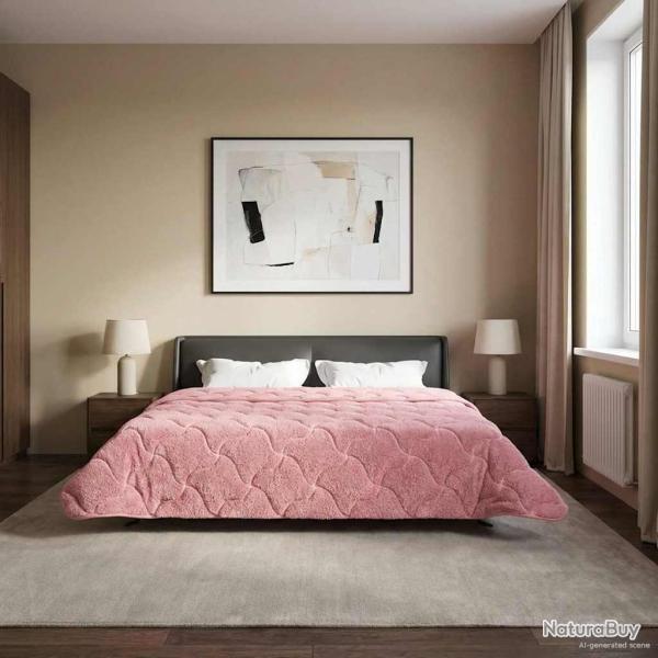 Duvet complet toute l'ann�e Matelass� Rose 240 x 260 cm