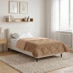Duvet complet toute l'ann&eacute;e Matelass&eacute; Taupe 155 x 200 cm