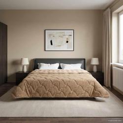 Duvet complet toute l'ann&eacute;e Matelass&eacute; Taupe 200 x 200 cm