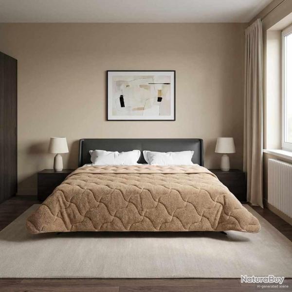 Duvet complet toute l'ann�e Matelass� Taupe 200 x 200 cm