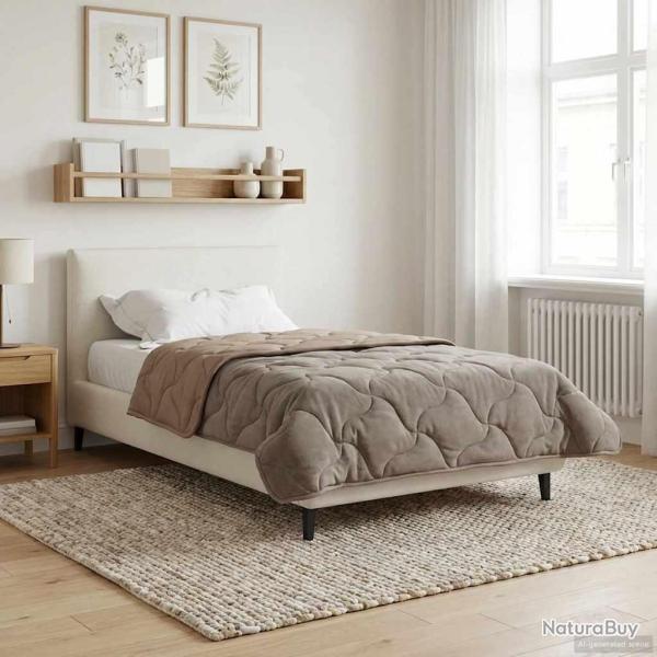 Duvet complet toute l'ann�e Matelass� Taupe 135 x 220 cm