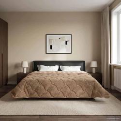 Duvet complet toute l'ann&eacute;e Matelass&eacute; Taupe 200 x 220 cm