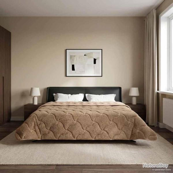 Duvet complet toute l'ann�e Matelass� Taupe 200 x 220 cm