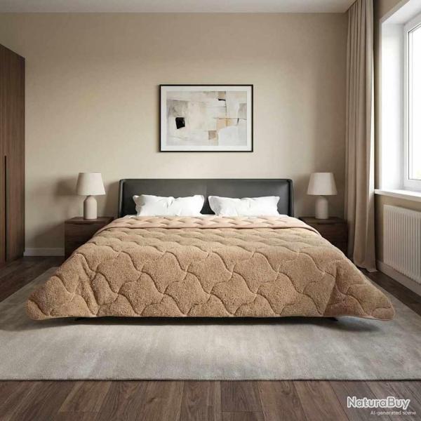 Duvet complet toute l'ann�e Matelass� Taupe 220 x 260 cm