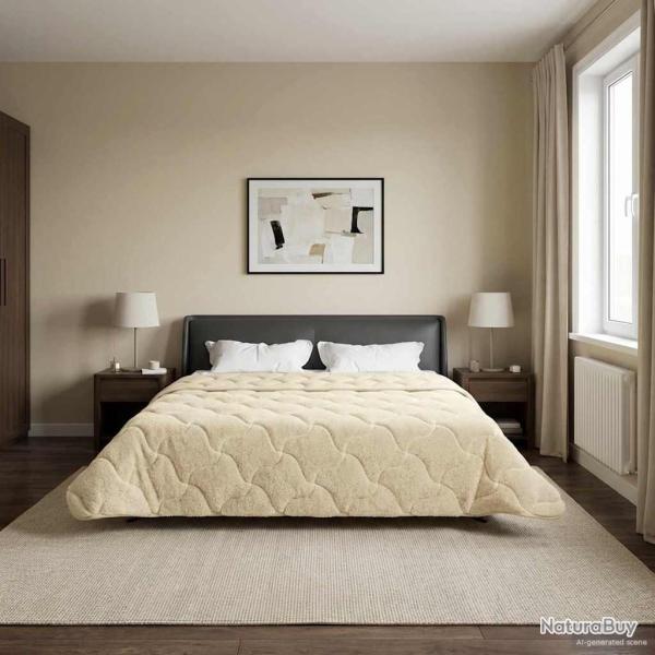 Duvet complet toute l'ann�e Matelass� Cr�me 220 x 260 cm
