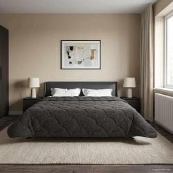 Duvet d'hiver Matelass&eacute; Anthracite 240 x 260 cm