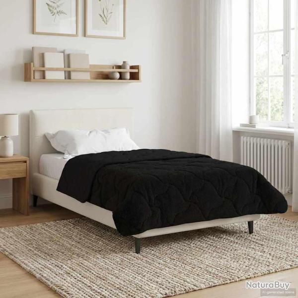 Duvet d'hiver Noir 135 x 200 cm Microfibre et polaire Teddy