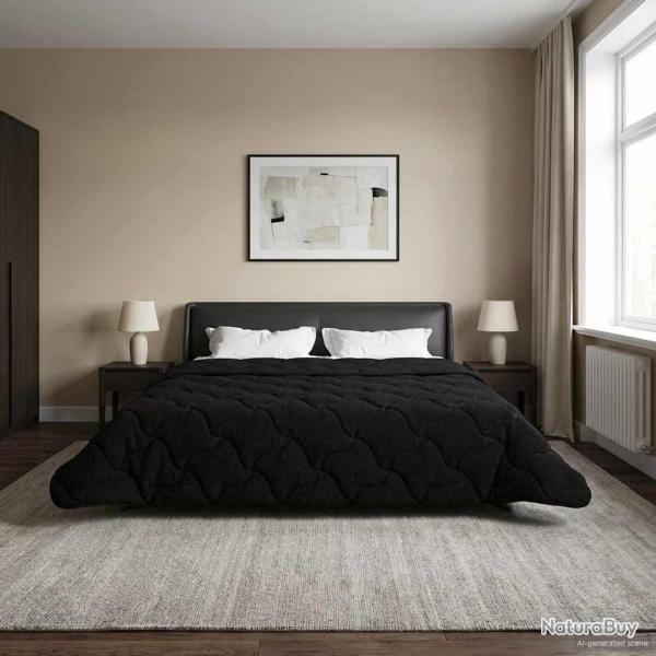 Duvet d'hiver Noir 200 x 200 cm Microfibre et polaire Teddy
