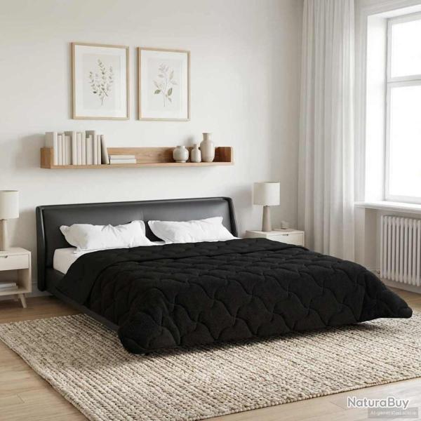Duvet d'hiver Noir 200 x 240 cm Microfibre et polaire Teddy